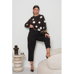 SWETER Z WISKOZY W GROCHY