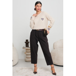 WISKOZOWY SWETER Z SERDUSZKAMI