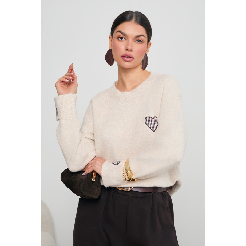 WISKOZOWY SWETER Z SERDUSZKAMI