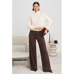 SWETER Z PEREŁKOWO-KRYSZTAŁOWYM ZDOBIENIEM