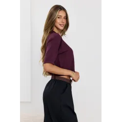 Krótki sweter z kołnierzykiem polo