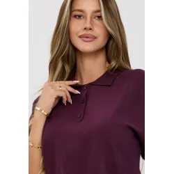 Krótki sweter z kołnierzykiem polo