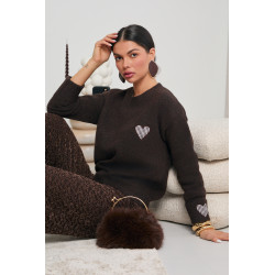 WISKOZOWY SWETER Z SERDUSZKAMI