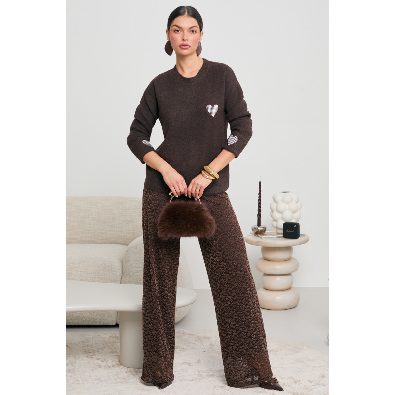 WISKOZOWY SWETER Z SERDUSZKAMI