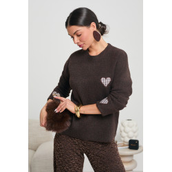 WISKOZOWY SWETER Z SERDUSZKAMI