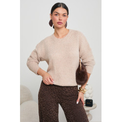 SWETER BOUCLE Z CEKINAMI