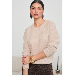 SWETER BOUCLE Z CEKINAMI