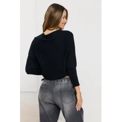 Sweter z rękawami kimono i błyszczącymi drobinkami
