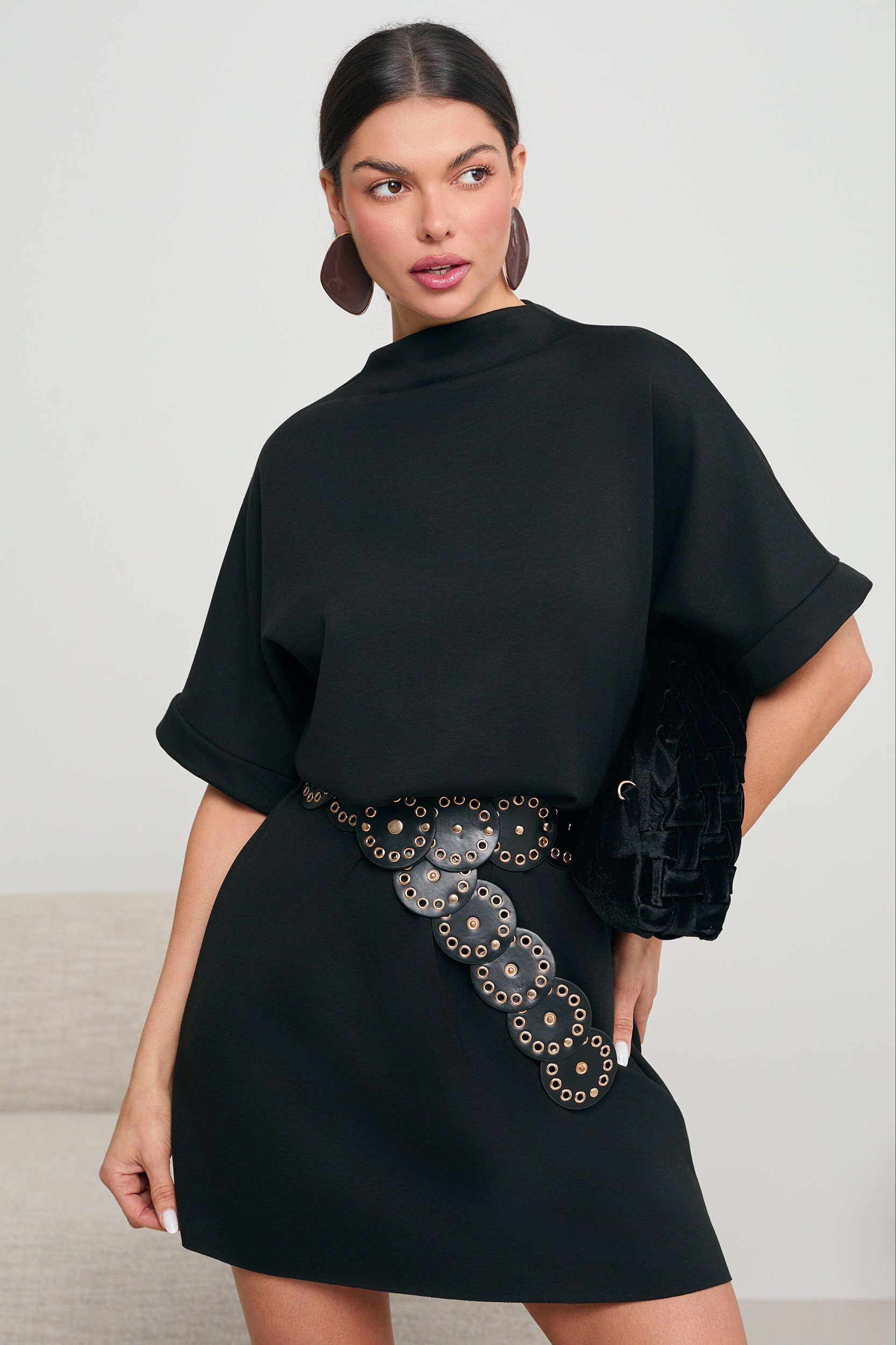 SUKIENKA O KROJU KIMONO Z PASKIEM