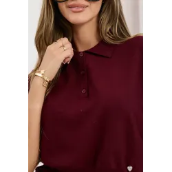 Krótki sweter z kołnierzykiem polo
