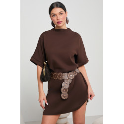 SUKIENKA O KROJU KIMONO Z PASKIEM