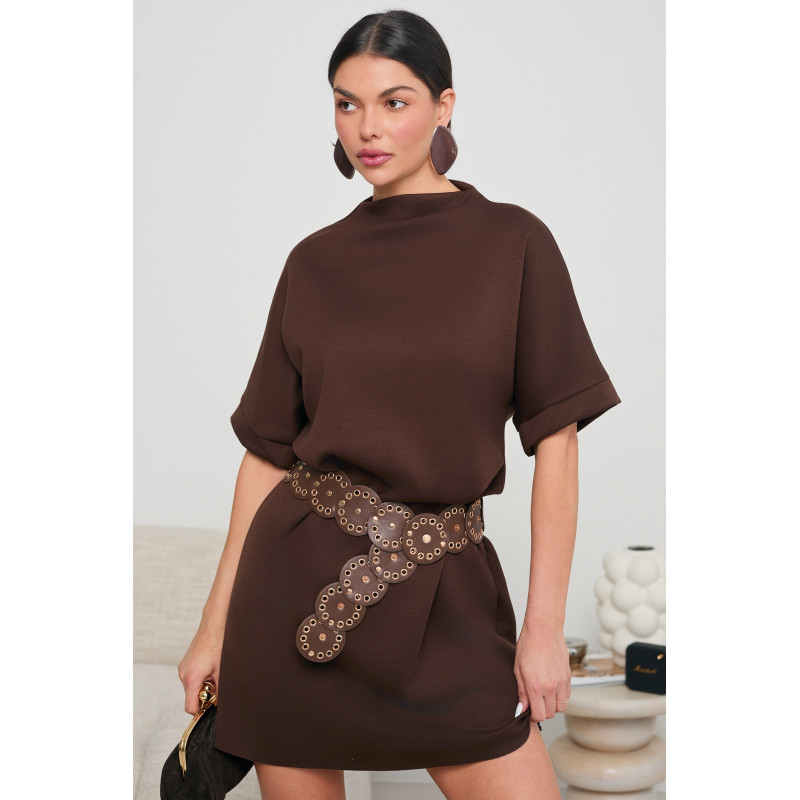 SUKIENKA O KROJU KIMONO Z PASKIEM