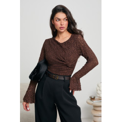 KORONKOWE BODY Z ROZKLOSZOWANYMI RĘKAWAMI