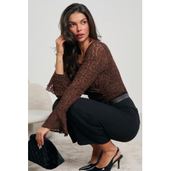 KORONKOWE BODY Z ROZKLOSZOWANYMI RĘKAWAMI