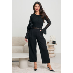 KORONKOWE BODY Z ROZKLOSZOWANYMI RĘKAWAMI