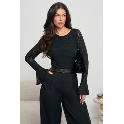 KORONKOWE BODY Z ROZKLOSZOWANYMI RĘKAWAMI