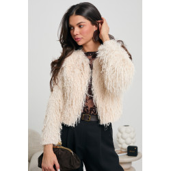 FUTRZANA MARYNARKA Z CEKINAMI