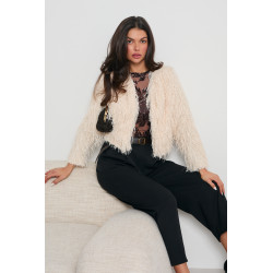 FUTRZANA MARYNARKA Z CEKINAMI