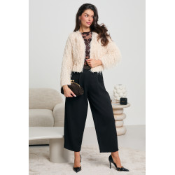 FUTRZANA MARYNARKA Z CEKINAMI