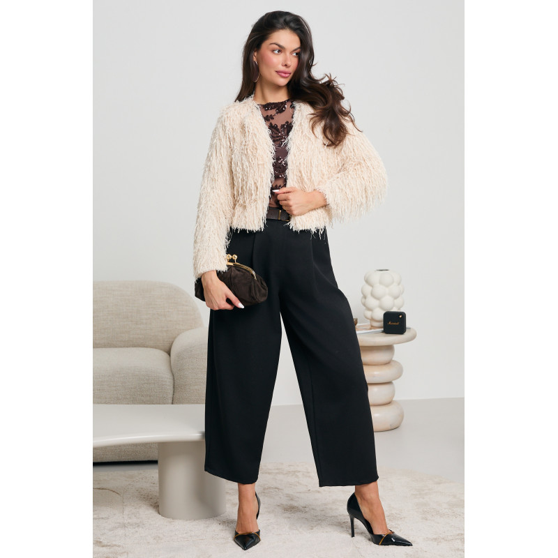 FUTRZANA MARYNARKA Z CEKINAMI