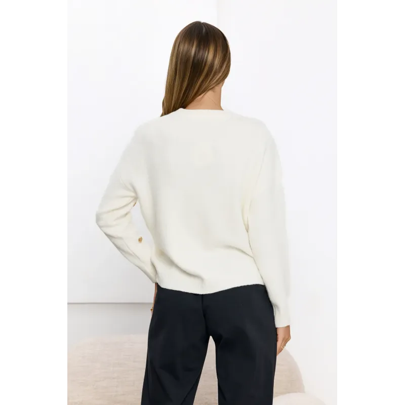 Sweter z aplikacją złotych serduszek
