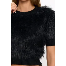 Puszysty sweter z krótkim rękawem