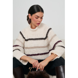 OVERSIZOWY GOLF Z KONTRASTOWYMI PASAMI