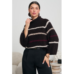 OVERSIZOWY GOLF Z KONTRASTOWYMI PASAMI