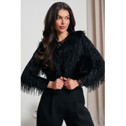 FUTRZANA MARYNARKA Z CEKINAMI