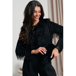 FUTRZANA MARYNARKA Z CEKINAMI