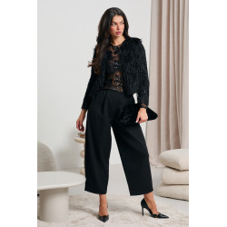 FUTRZANA MARYNARKA Z CEKINAMI