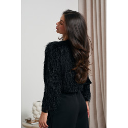 FUTRZANA MARYNARKA Z CEKINAMI