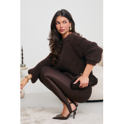 GRUBO PLECIONY SWETER Z CEKINAMI