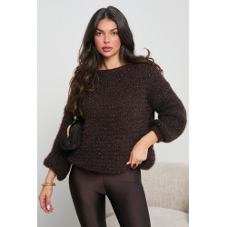 GRUBO PLECIONY SWETER Z CEKINAMI