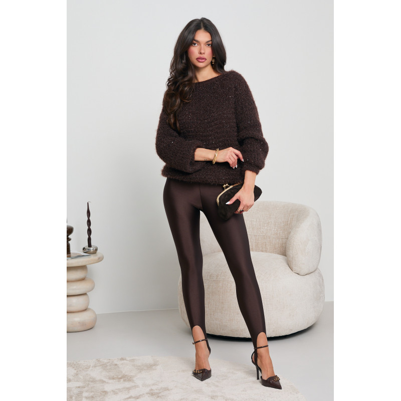 GRUBO PLECIONY SWETER Z CEKINAMI