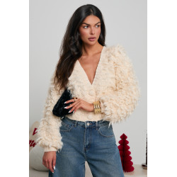 KARDIGAN Z DEKORACYJNYM SPLOTEM LOOP