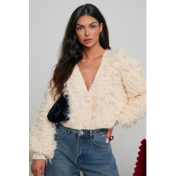 KARDIGAN Z DEKORACYJNYM SPLOTEM LOOP