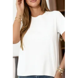 T-shirt z ozdobnym nadrukiem z cekinami
