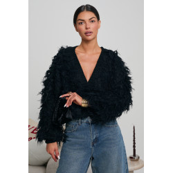 KARDIGAN Z DEKORACYJNYM SPLOTEM LOOP