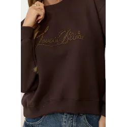 Bluza z ozdobnym napisem z cekinów