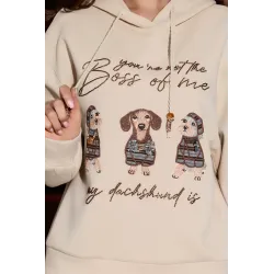 Bluza z kapturem i haftem z psami