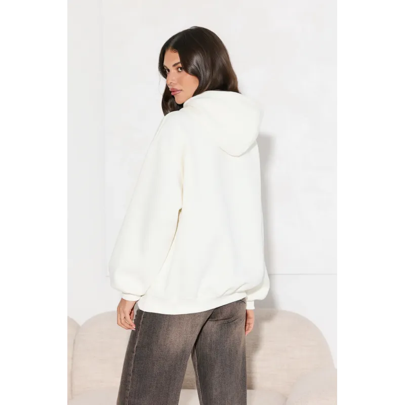 Bluza oversize z kapturem i haftowanym napisem