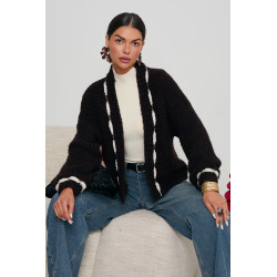 KARDIGAN Z GRUBYM SPLOTEM BOUCLÉ