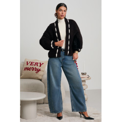 KARDIGAN Z GRUBYM SPLOTEM BOUCLÉ