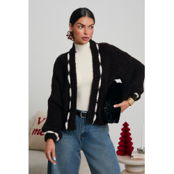 KARDIGAN Z GRUBYM SPLOTEM BOUCLÉ