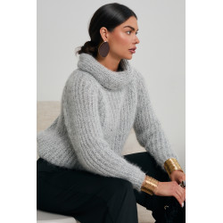 GRUBO PLECIONY SWETER Z GOLFEM