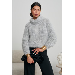 GRUBO PLECIONY SWETER Z GOLFEM