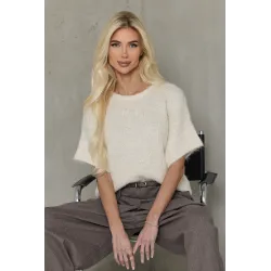 Sweter z krótkim rękawem i cekinami