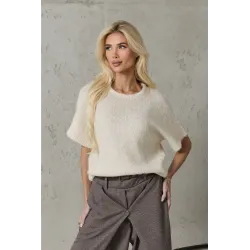 Sweter z krótkim rękawem i cekinami