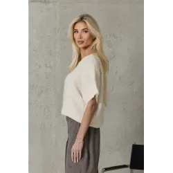 Sweter z krótkim rękawem i cekinami